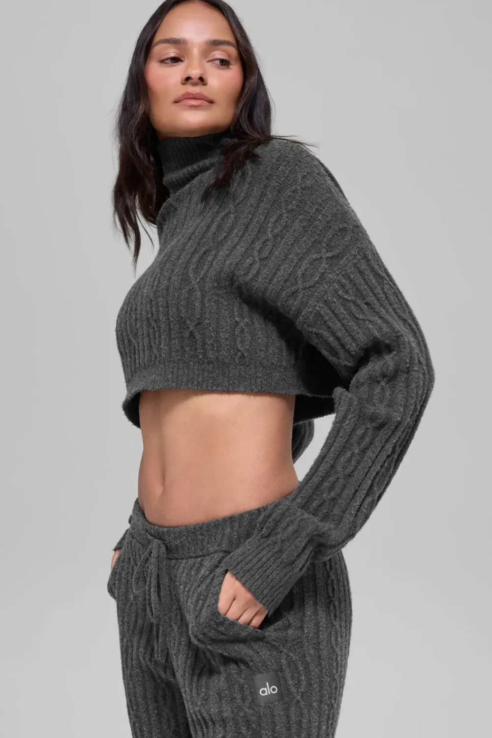 Suéter Cropped Cable Knit Winter
