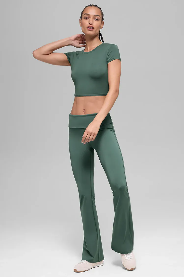Camiseta Alosoft Crop Finesse Manga Curta