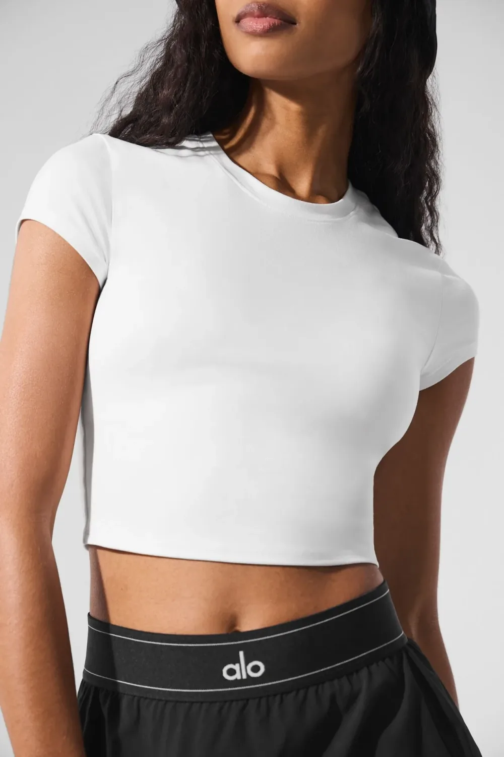 Camiseta Alosoft Crop Finesse Manga Curta