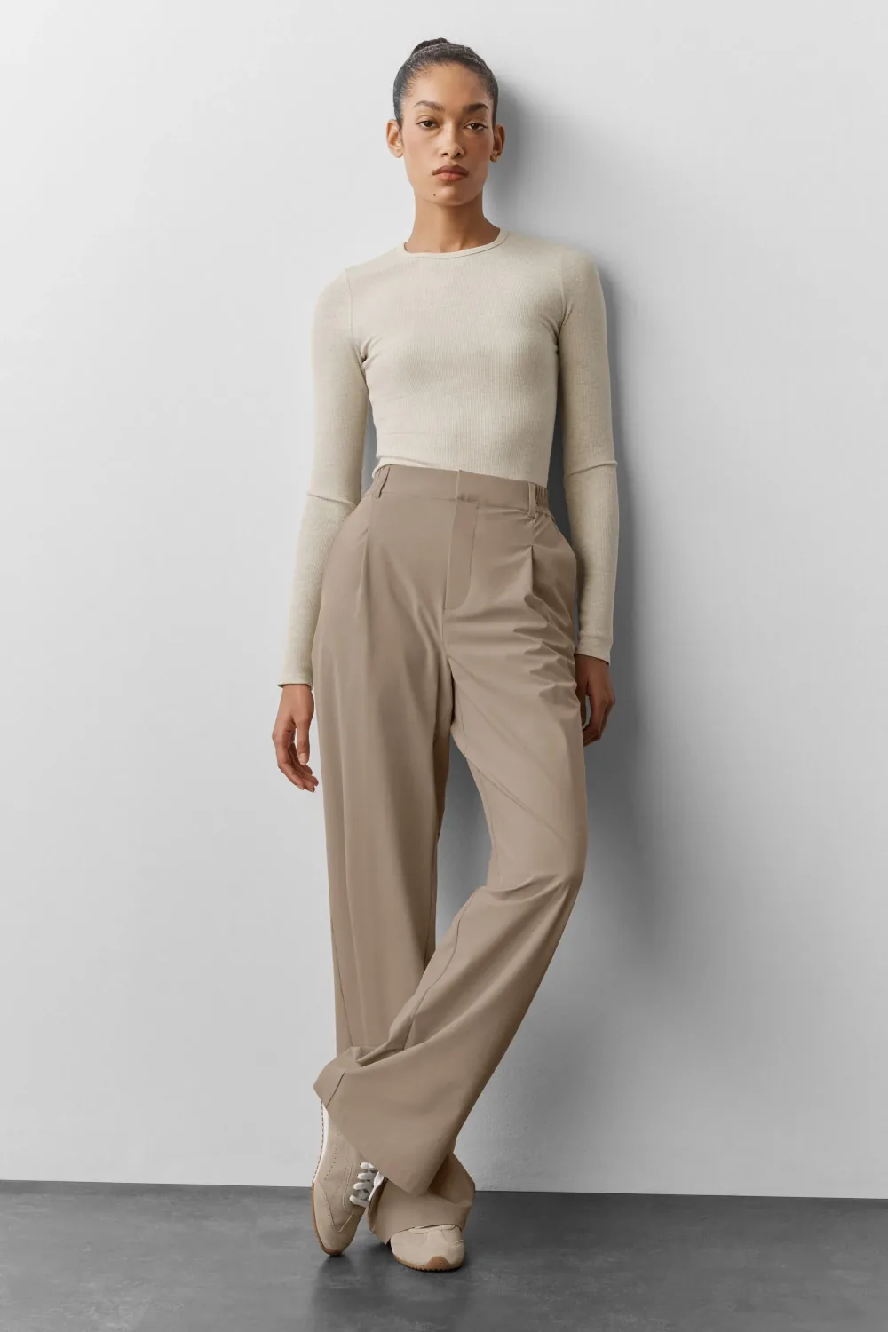 Blusa Ribbed Modal Manga Longa