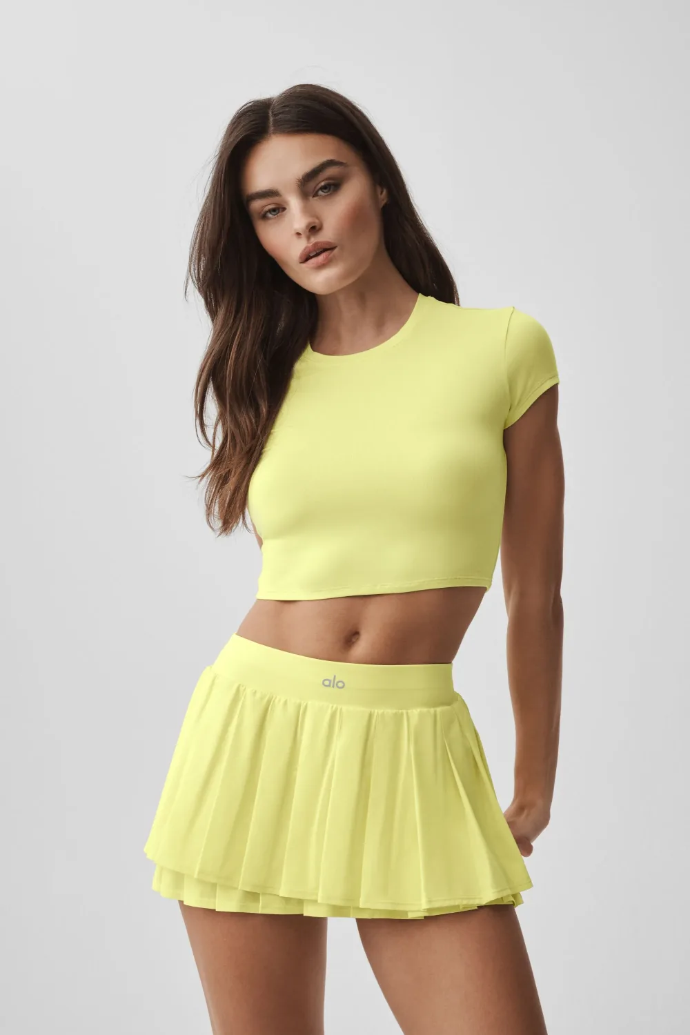 Camiseta Alosoft Crop Finesse Manga Curta