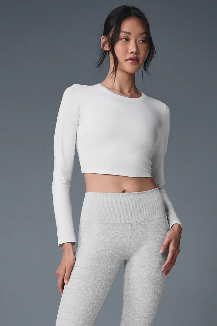 Blusa Alosoft Crop Finesse Manga Longa